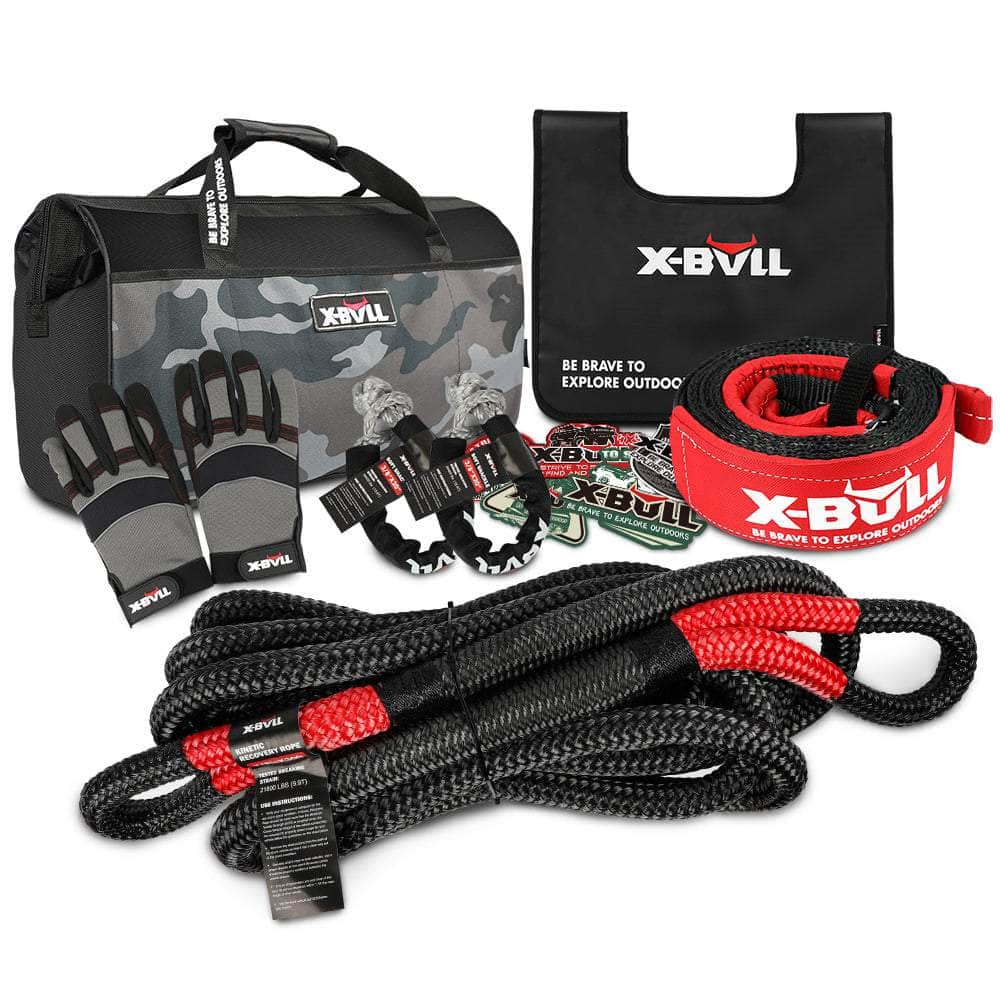 Recovery Rope kit Snatch Strap Soft Shackles Hitch
