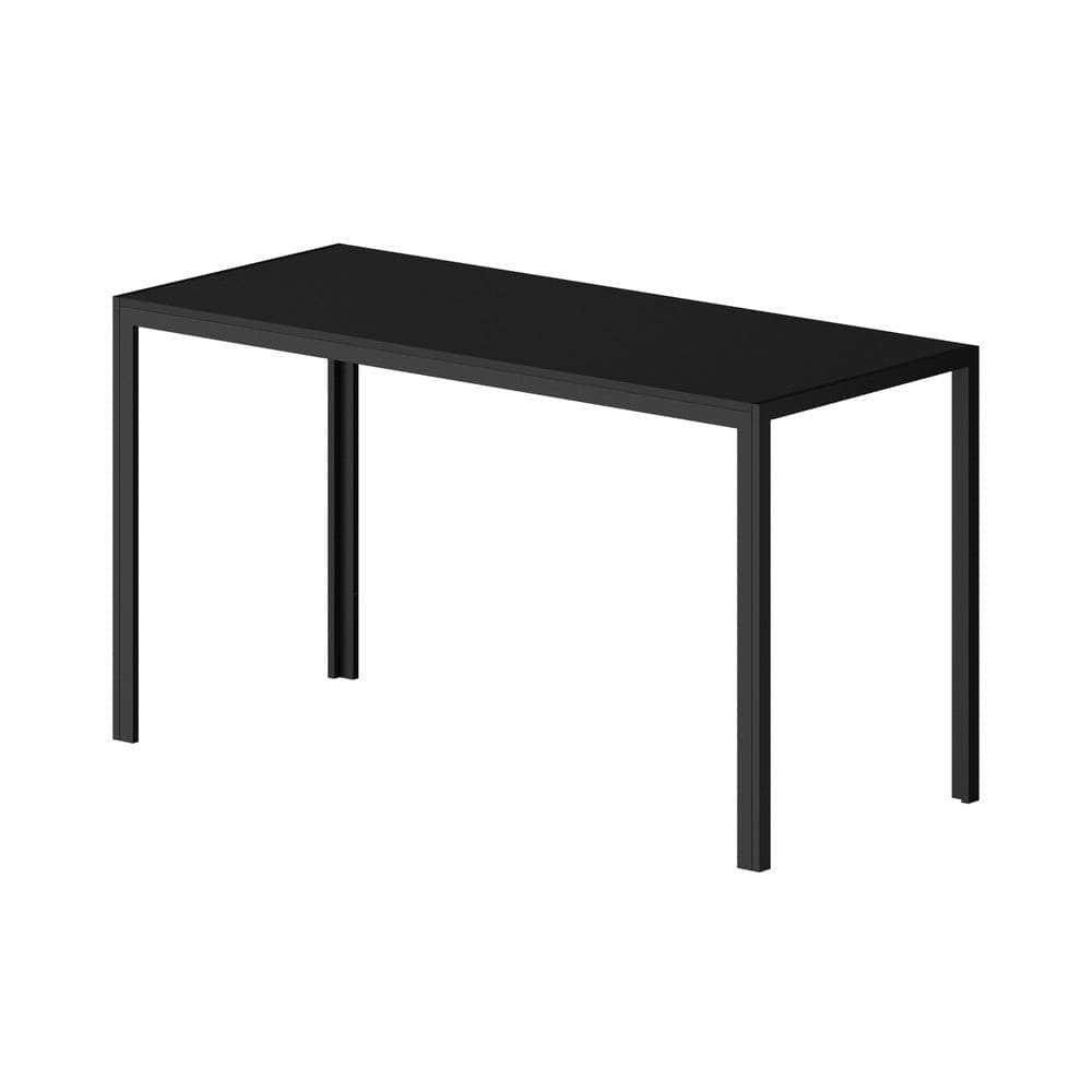 Rectangle Dining Table with Dining Chairs Leather Black