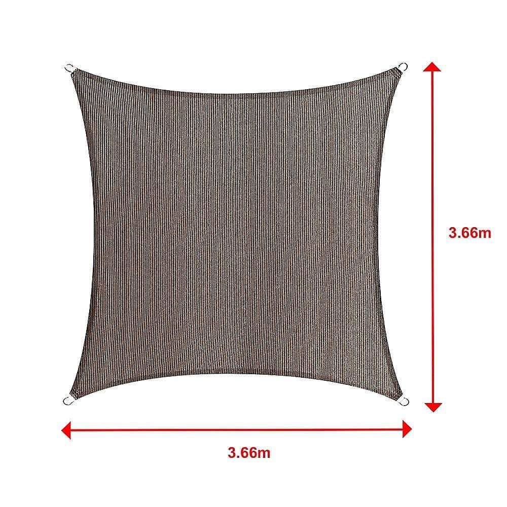 Rectangle Sun Shade Sail Canopy Cover Coffee