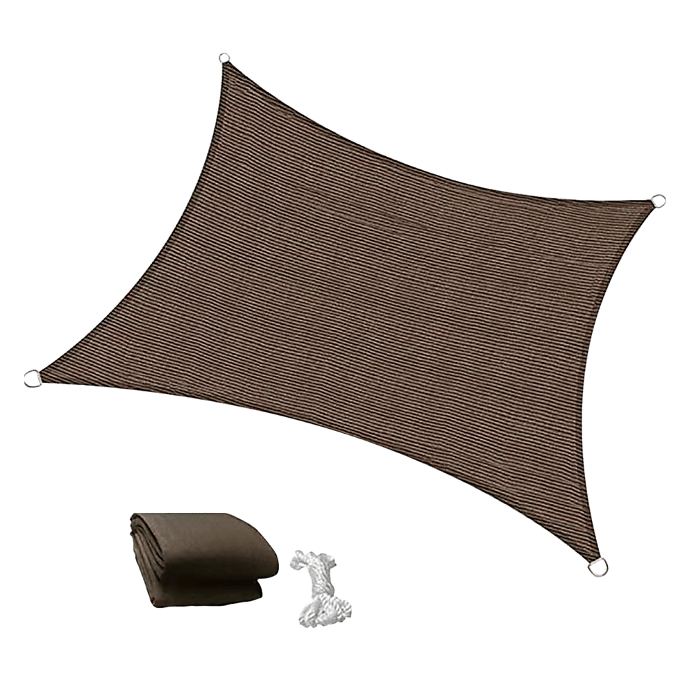 Rectangle Sun Shade Sail Canopy Cover Coffee
