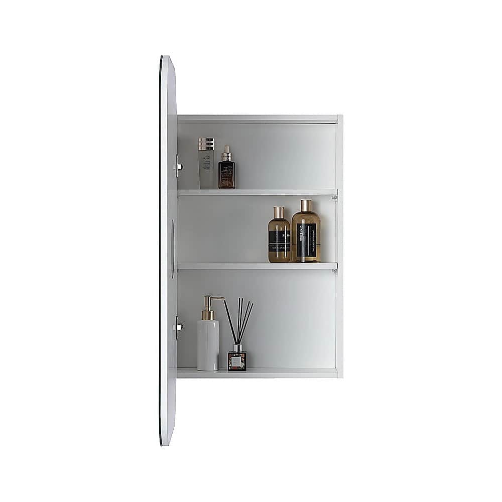 Rectangle Wall Hung Bathroom Mirror Shaving Cabinet Vanity Matte White
