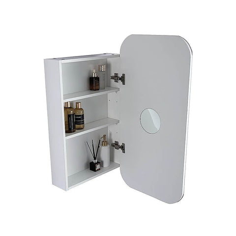 Rectangle Wall Hung Bathroom Mirror Shaving Cabinet Vanity Matte White