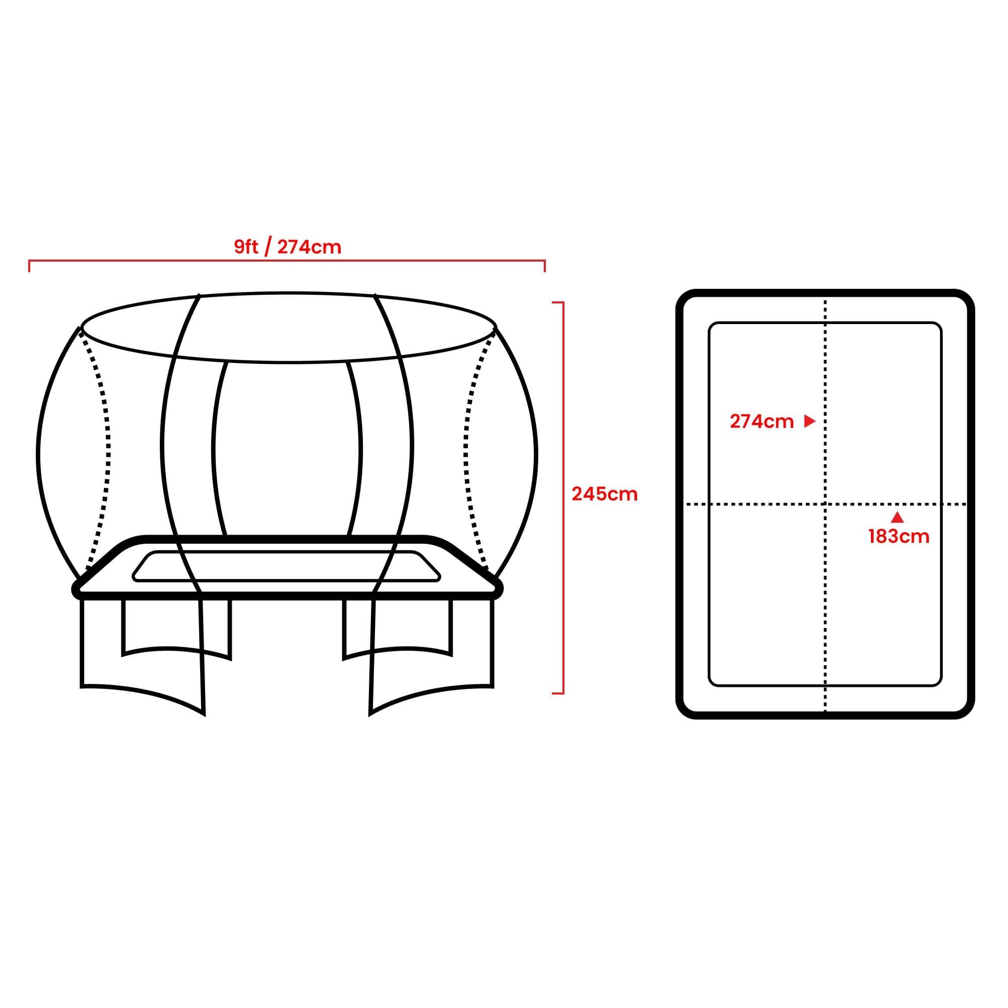 Rectangular Outdoor Trampoline Rainbow