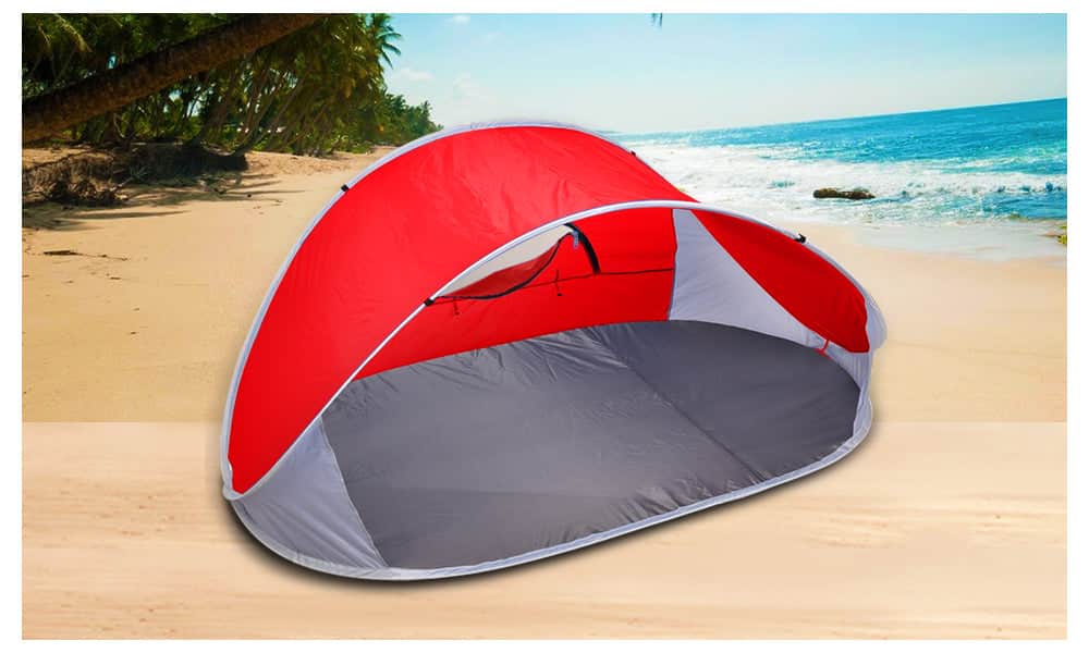 Red Pop-Up Camping Tent Portable Beach Hiking Sun Shade Shelter