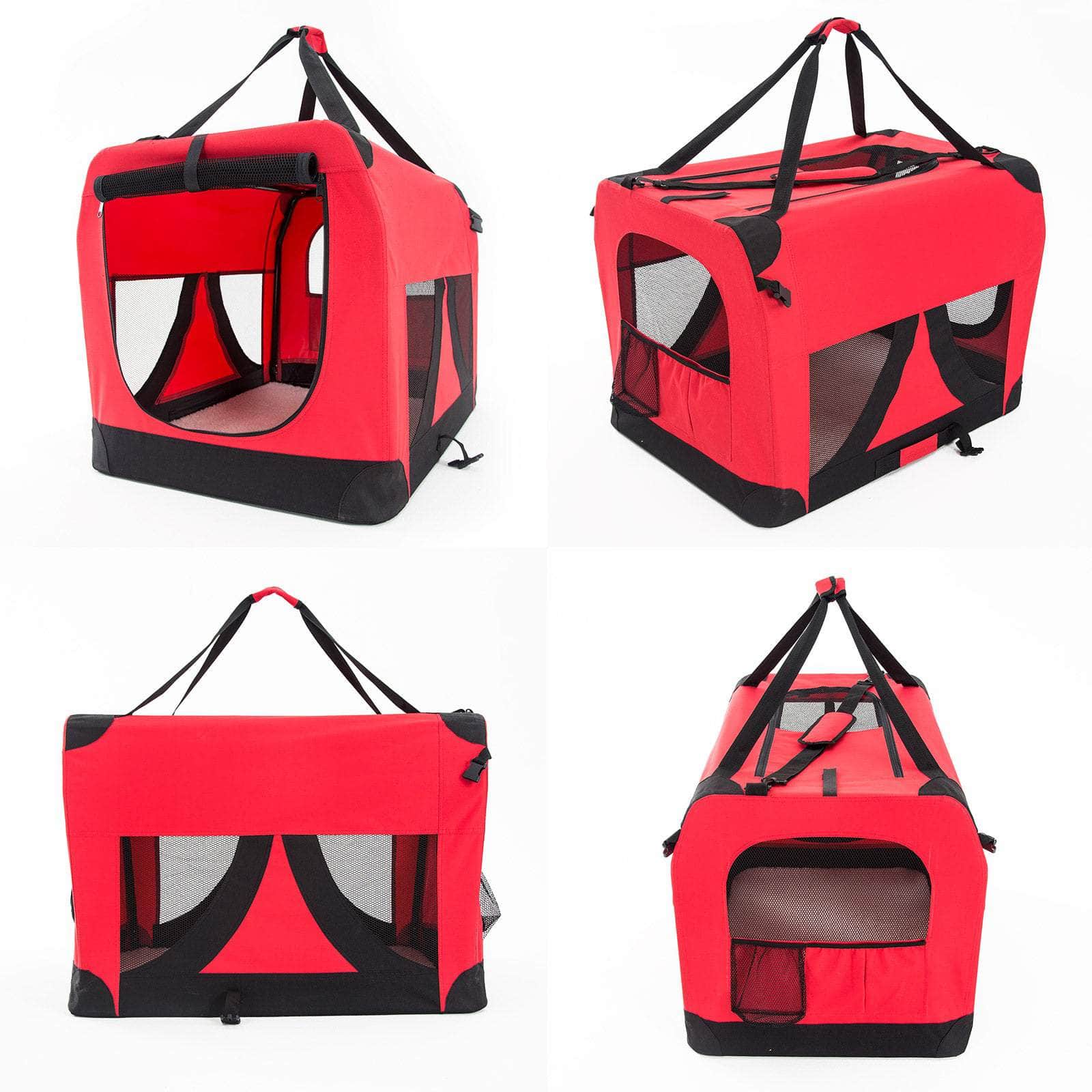 Red Portable Soft Dog Cage Crate Carrier Xl