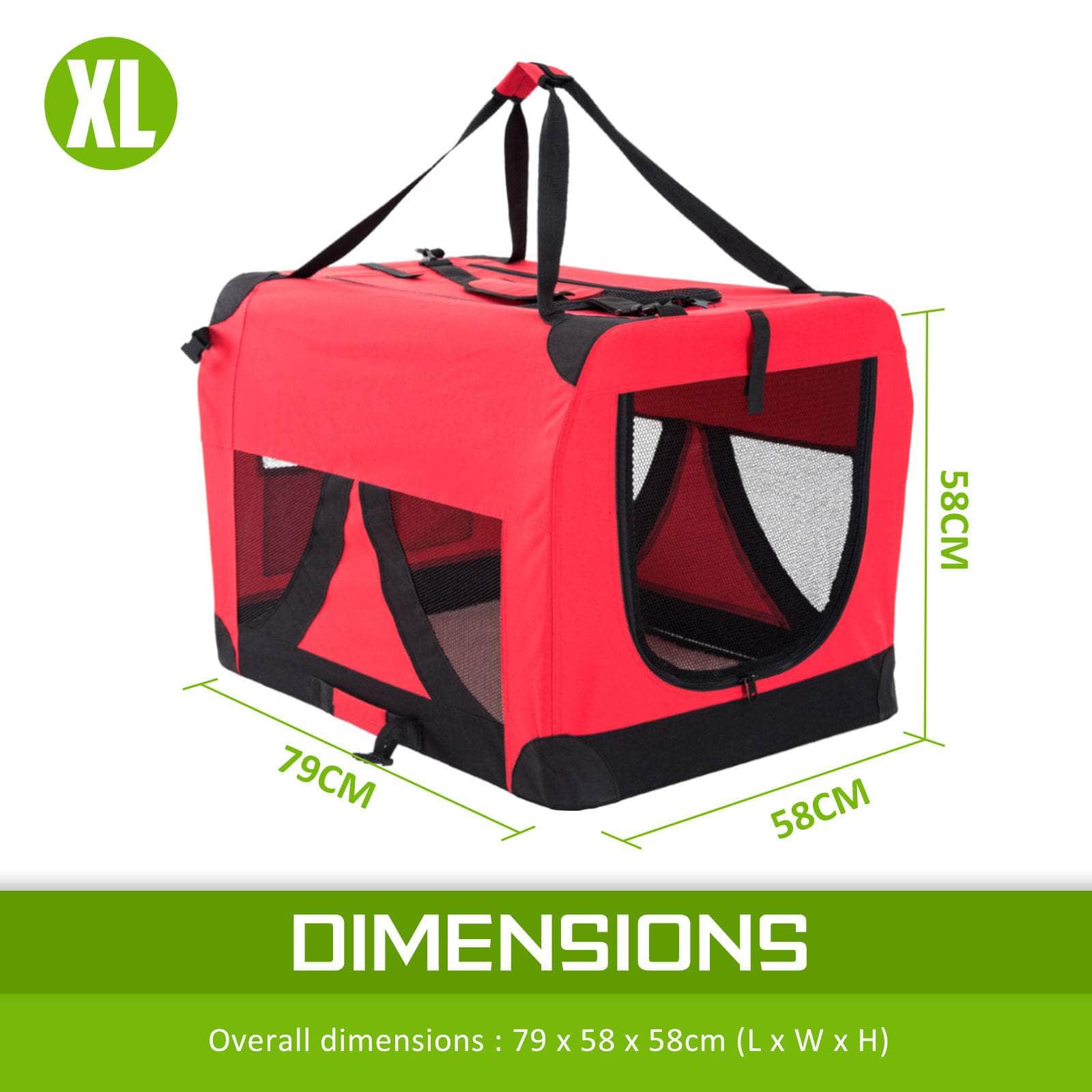 Red Portable Soft Dog Cage Crate Carrier Xl