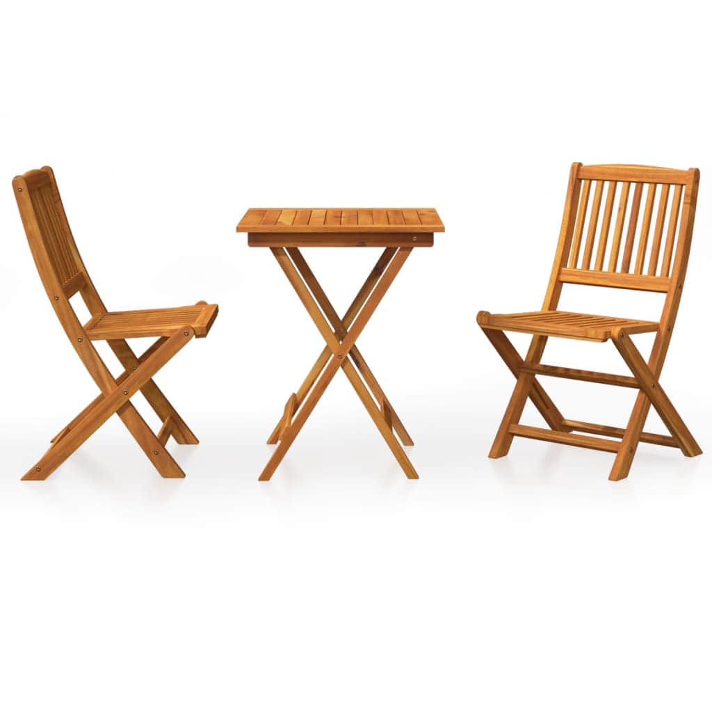 Refined 3 Piece Folding Garden Dining Home Decor Accent Modern Living