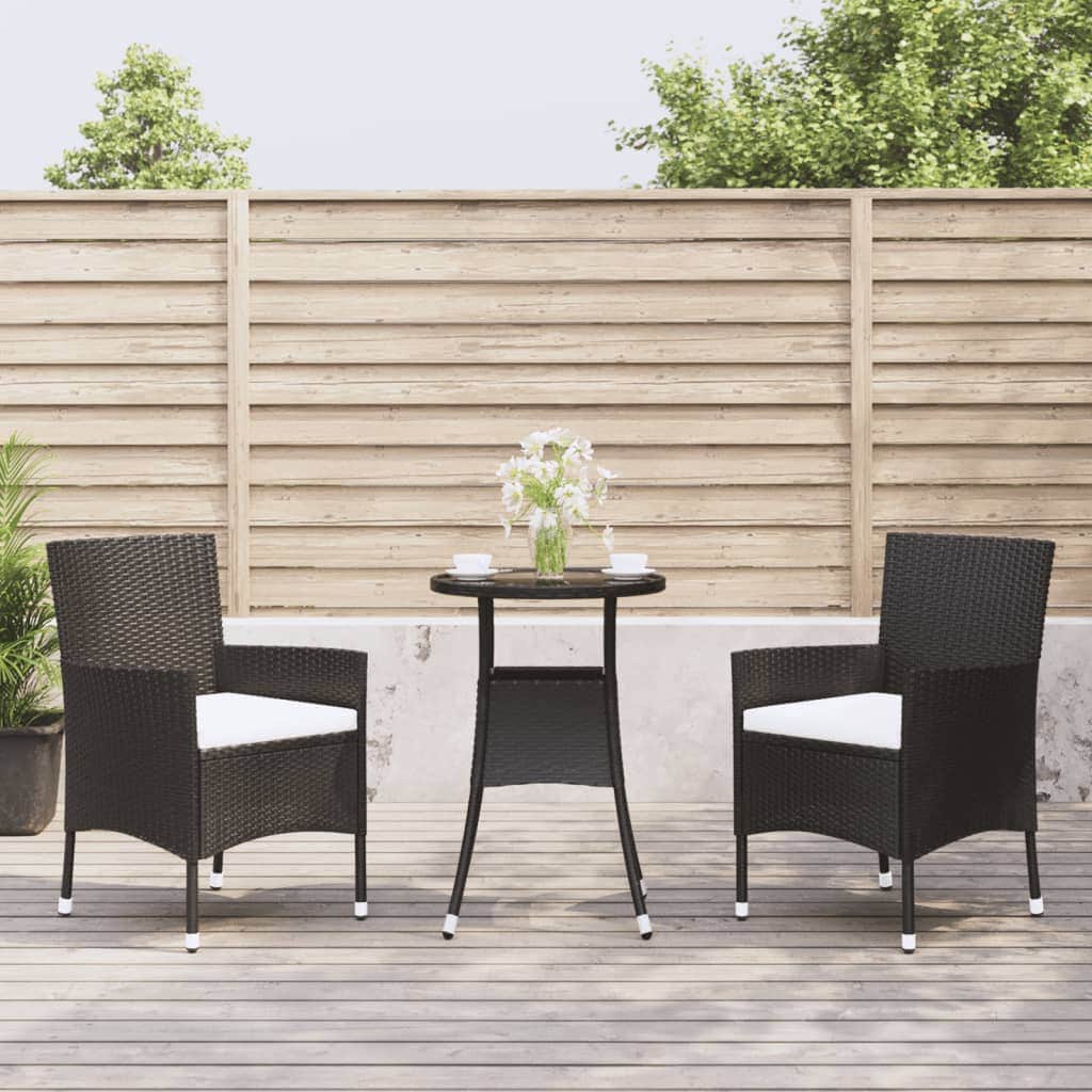 Refined 3 Piece Garden Bistro Set Relaxing Seating Urban Style