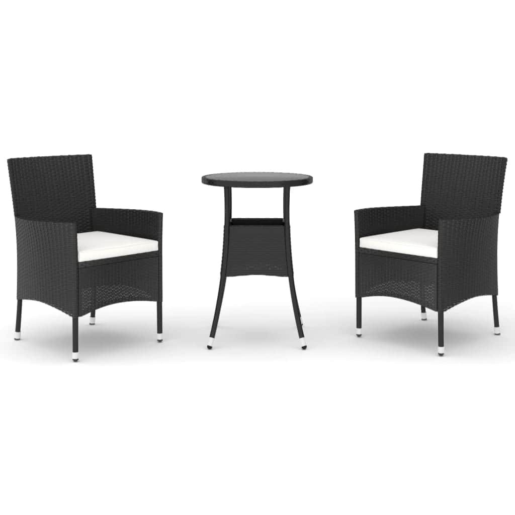 Refined 3 Piece Garden Bistro Set Relaxing Seating Urban Style