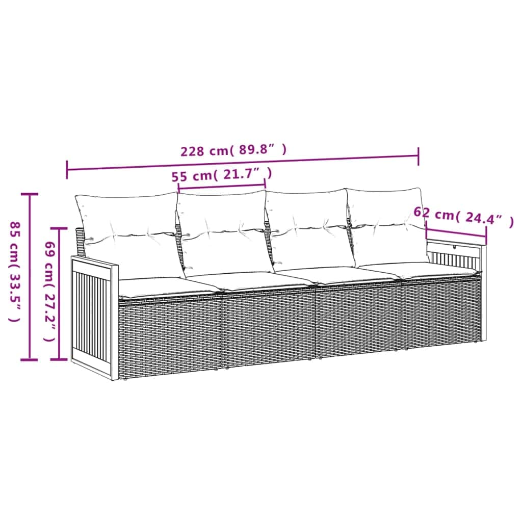Refined 4 Piece Garden Sofa Set Living Space Upgrade Summer