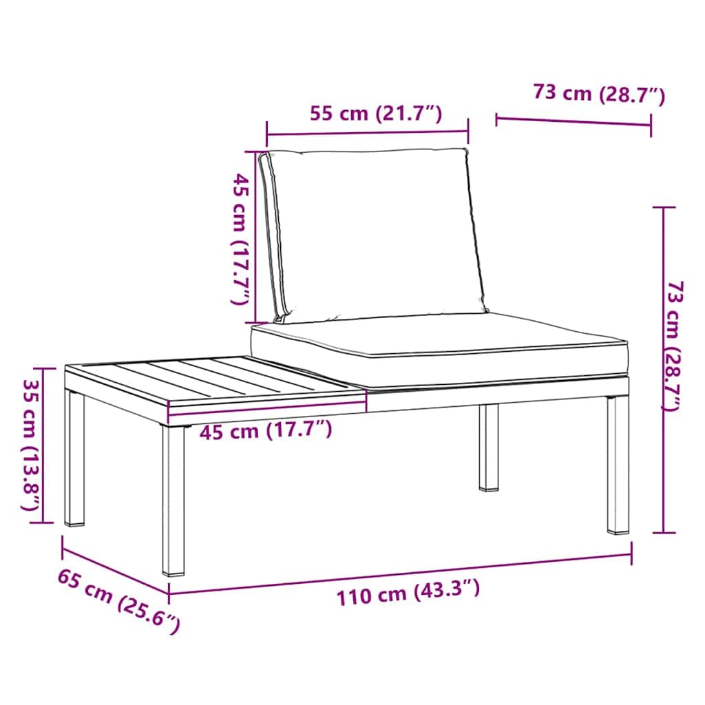 Refined Garden Bench with Cushions Black Lounge Area Home Comfort