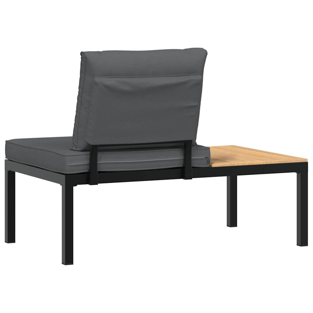 Refined Garden Bench with Cushions Black Lounge Area Home Comfort