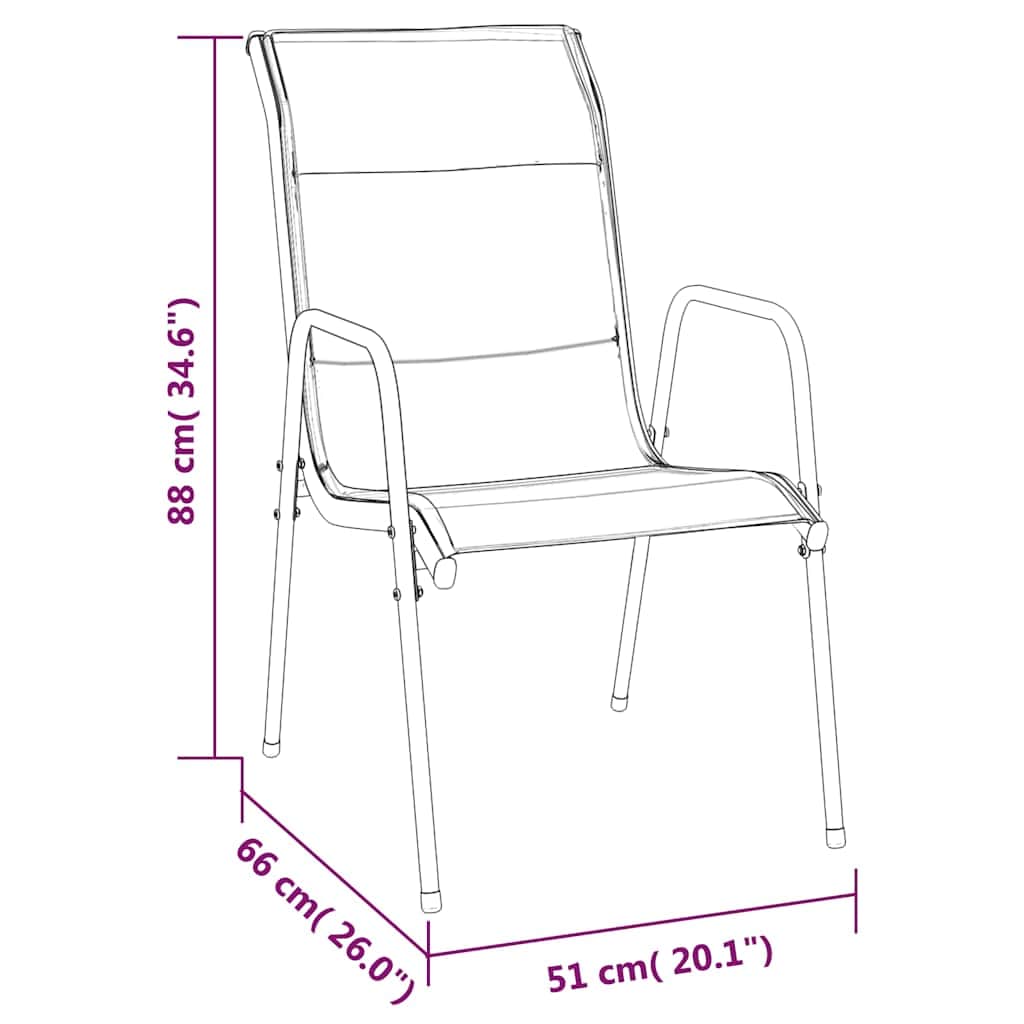 Refined Garden Chairs 4 pcs Steel Outdoor Retreat Patio Relax