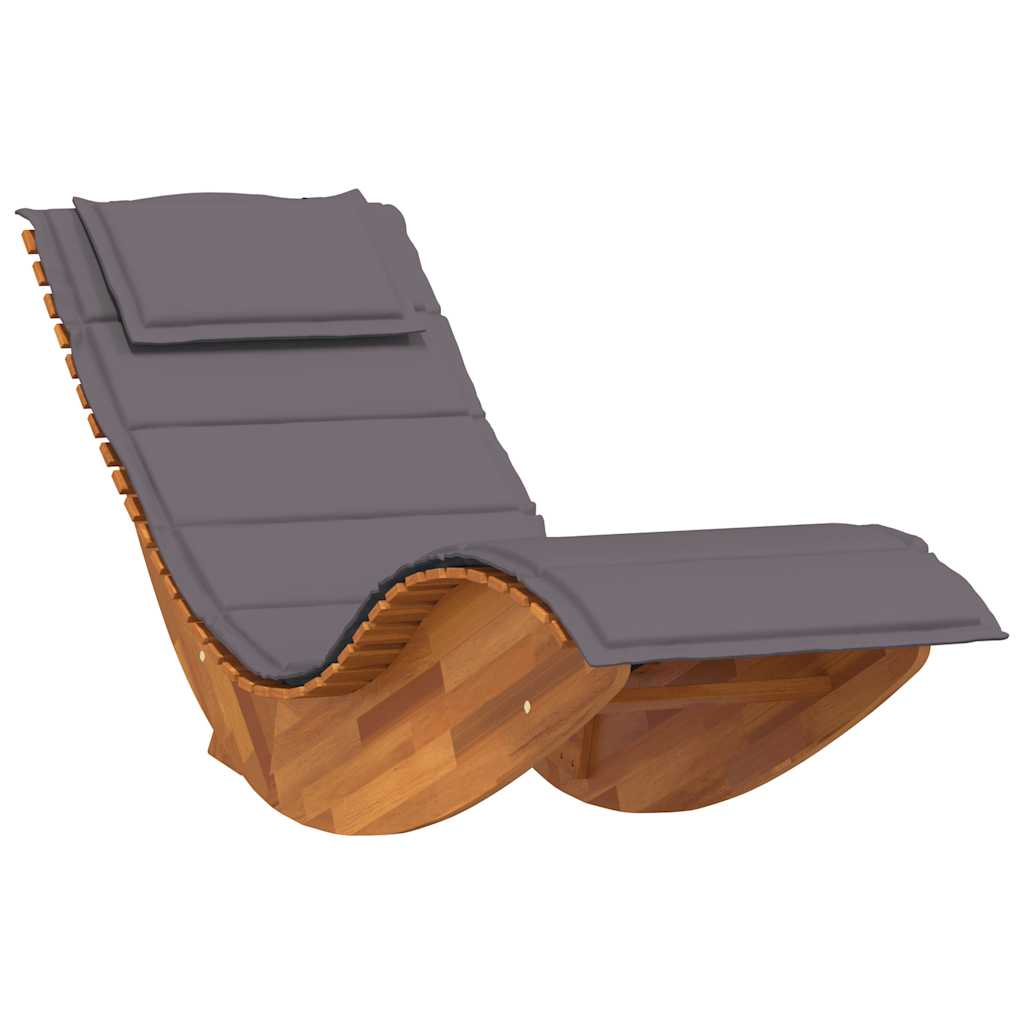 Refined Rocking Sun Lounger with Cushion Indoor Outdoor Use Evening