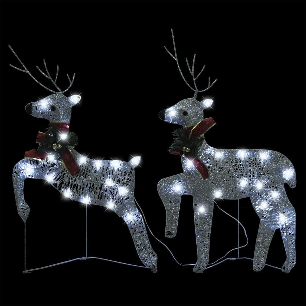 Reindeer & Sleigh Christmas Decoration 140 LEDs Outdoor Silver | Silver colour