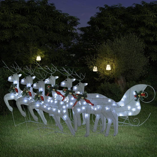 Reindeer & Sleigh 140 LEDs Outdoor White