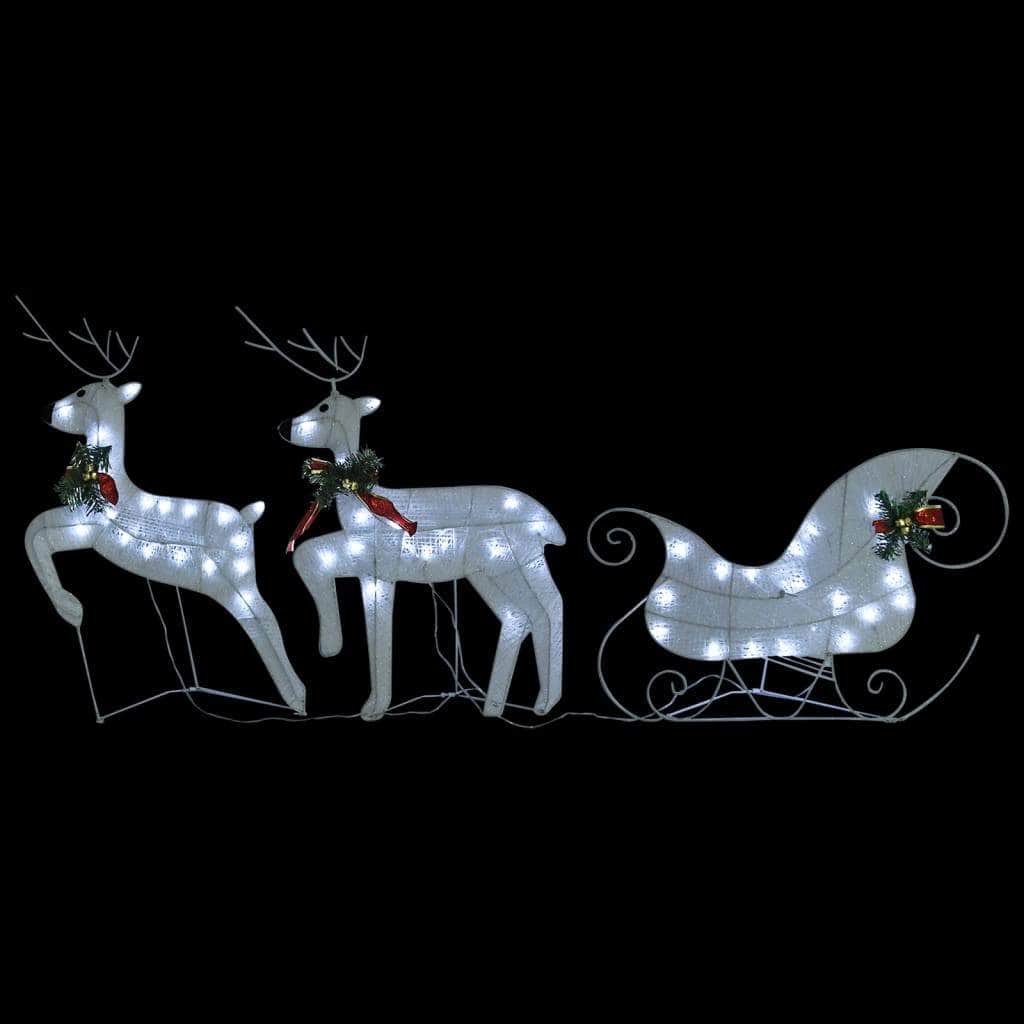 Christmas Lighting - Reindeer & Sleigh Christmas Decoration 140 LEDs Outdoor White