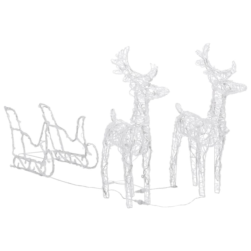 Reindeers & Sleigh Christmas Decoration 160 LEDs Acrylic | Christmas Lighting