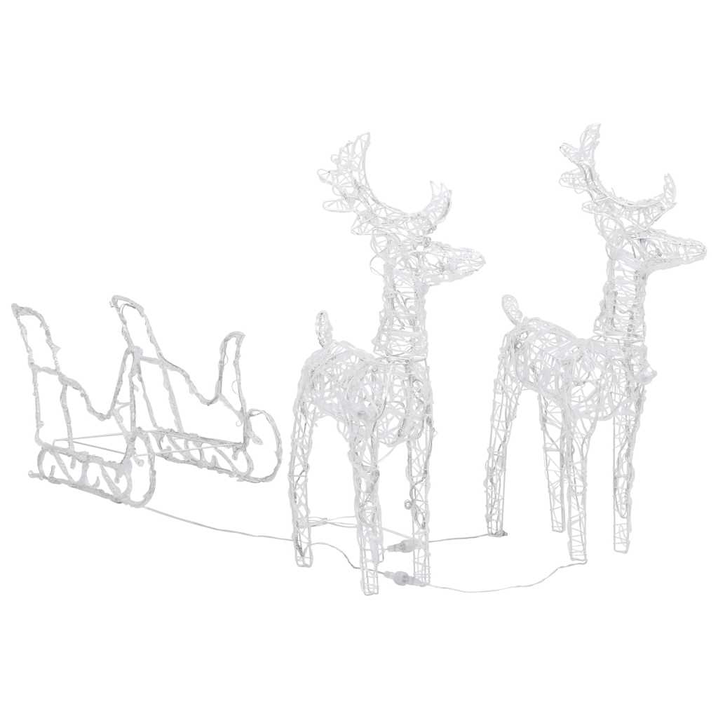 Christmas Lighting - Reindeers & Sleigh Christmas Decoration 160 LEDs - Acrylic