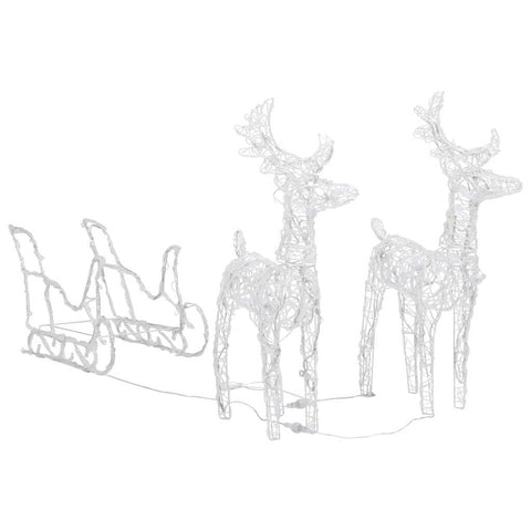 Reindeers & Sleigh Christmas Decoration 160 LEDs - Acrylic