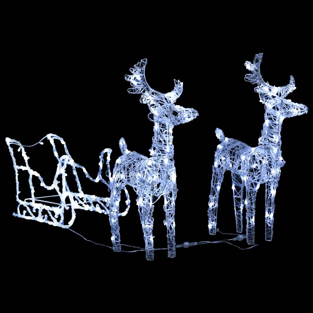 Reindeers & Sleigh Christmas Decoration 160 LEDs - Acrylic