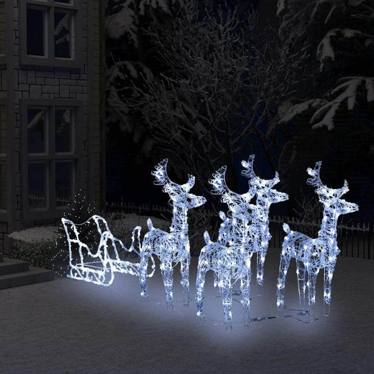 Reindeers & Sleigh Christmas Decoration Acrylic