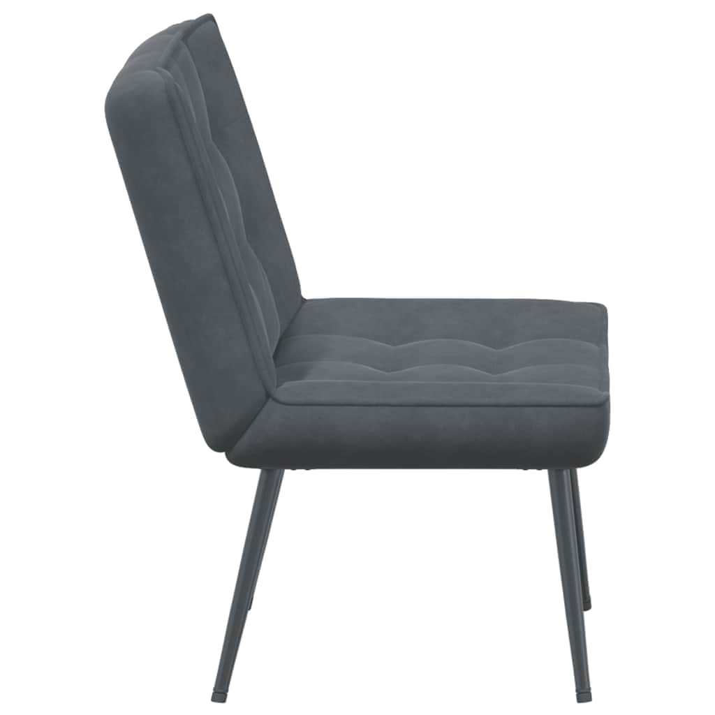 Velvet finish - Relaxing Chair Dark Grey Velvet