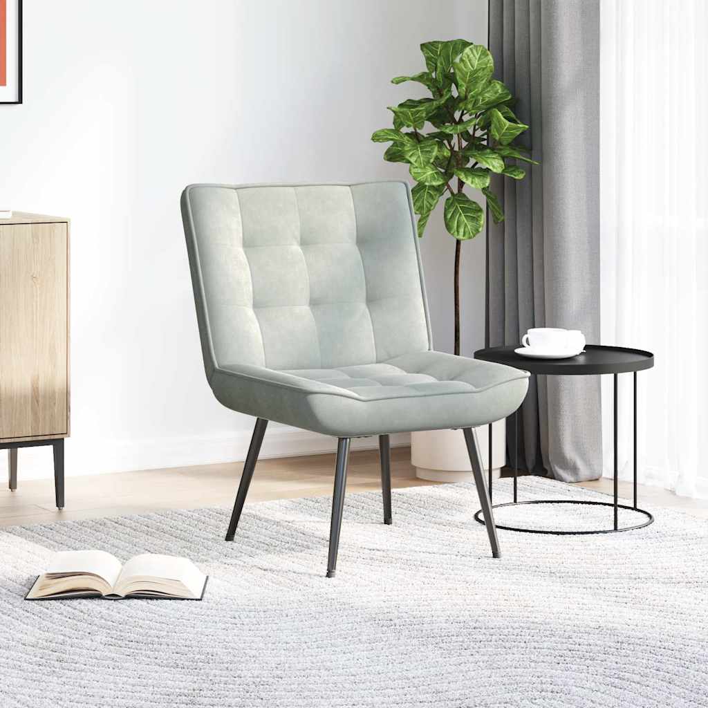 Relaxing Chair Light Grey Velvet | Velvet finish