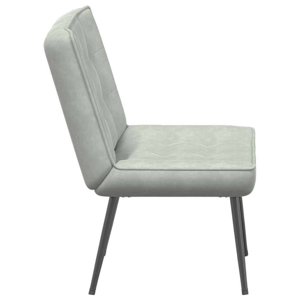 Velvet finish - Relaxing Chair Light Grey Velvet