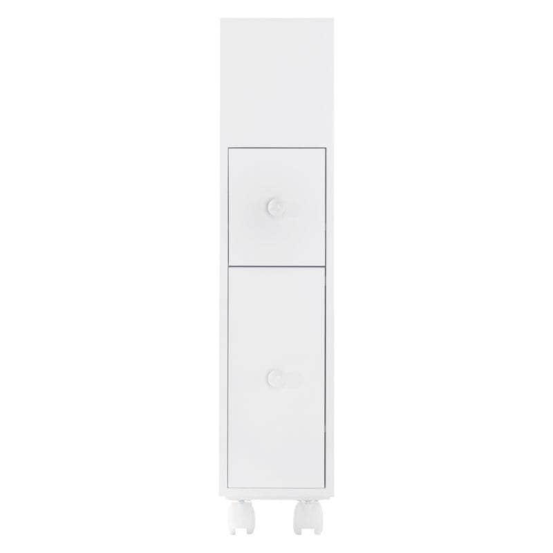 Removable Bathroom Side Cabinet Toilet Caddy with Storage Drawers- White