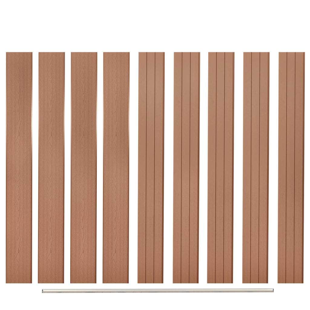 Replacement Fence Boards 9 pcs WPC 170 cm Brown - Simple deals