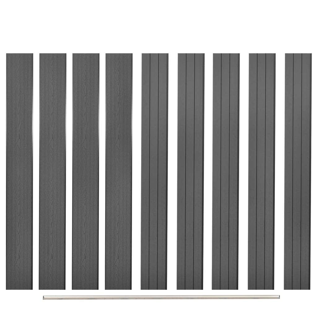 Replacement Fence Boards 9 pcs WPC 170 cm Grey