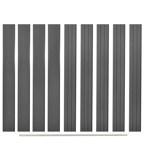 Replacement Fence Boards 9 pcs WPC 170 cm Grey