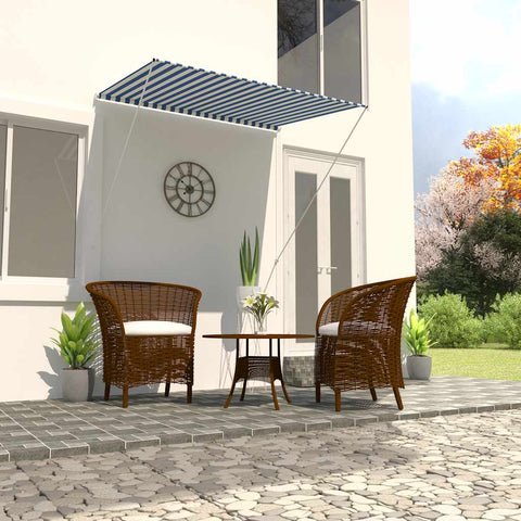 Retractable Awning Blue and White S
