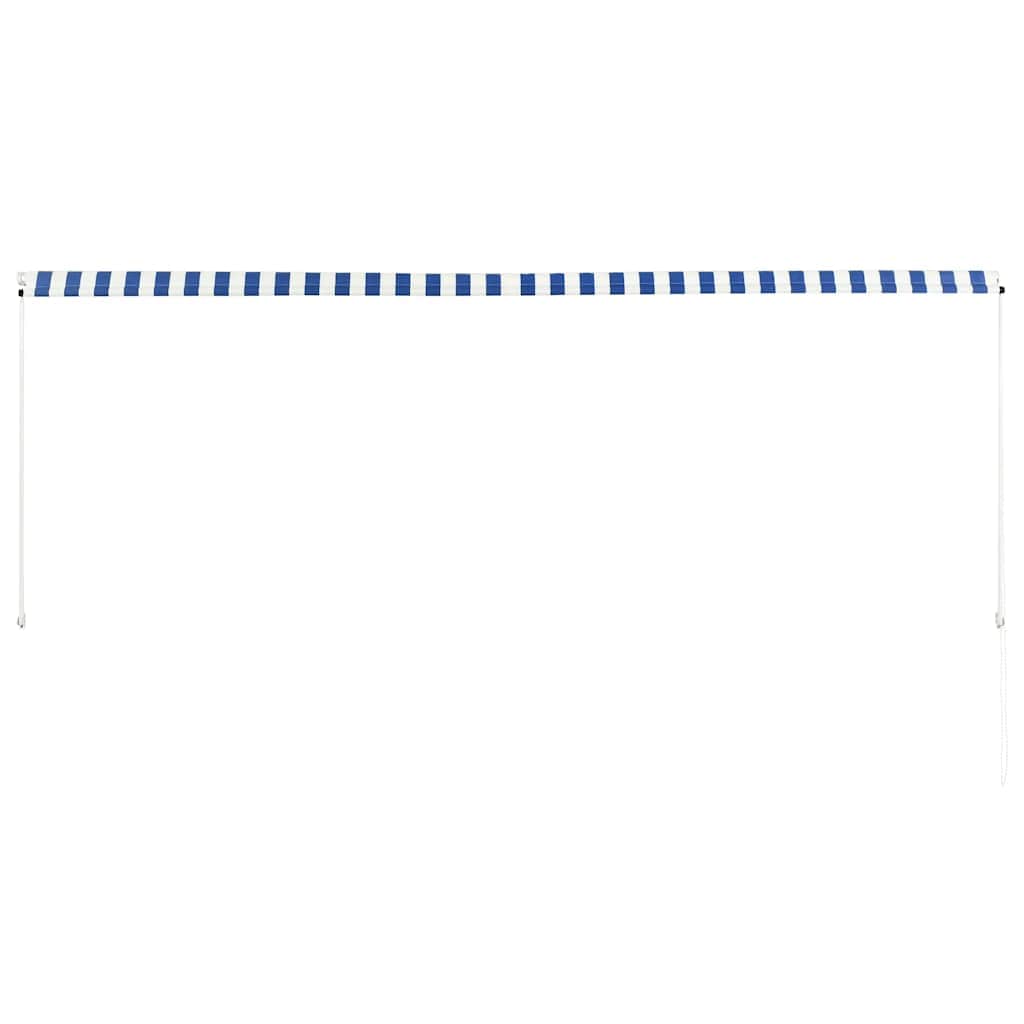 Retractable Awning Blue and White XXL