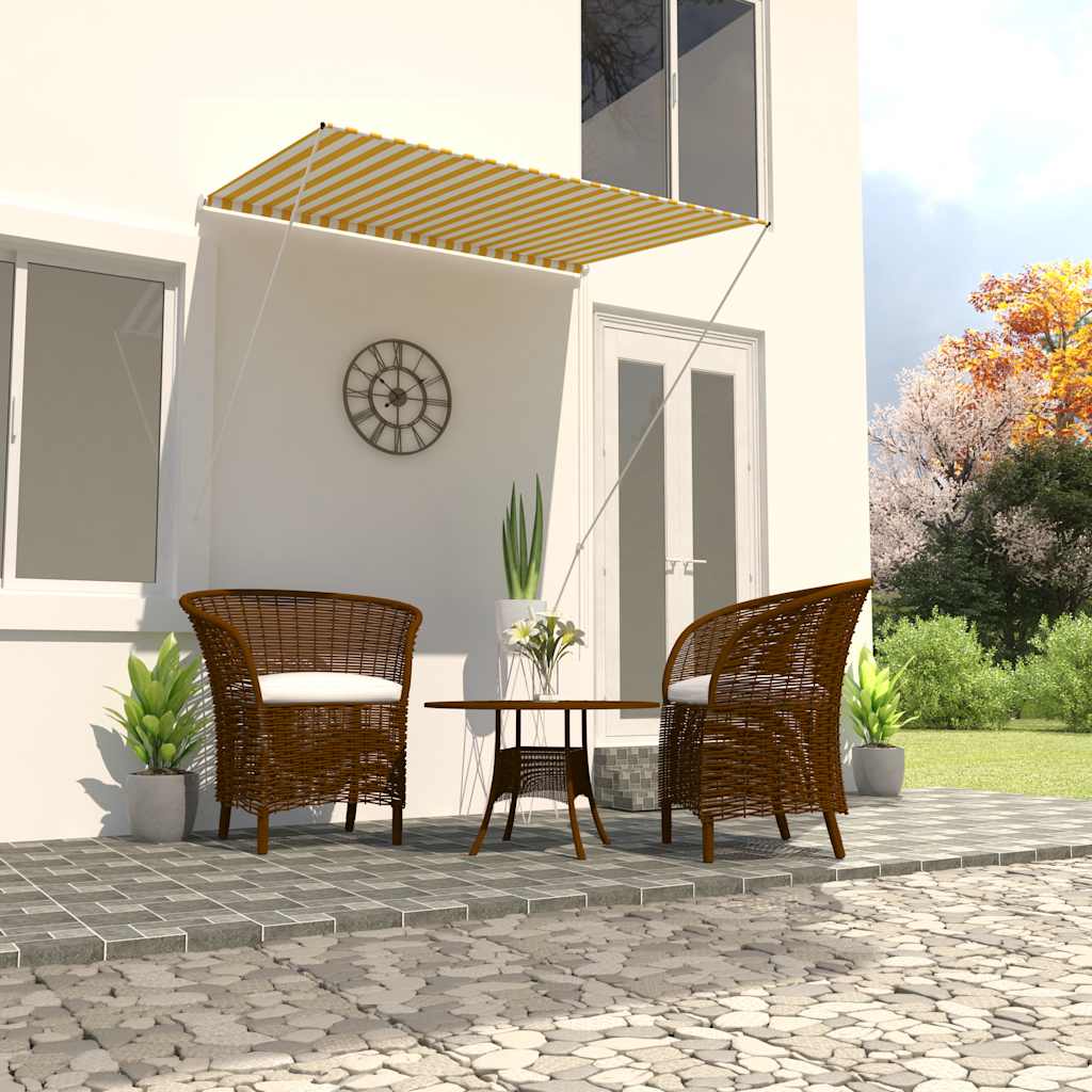 Retractable Awning Yellow and White S on Afterpay | ZipPay | LayBuy | Klarna