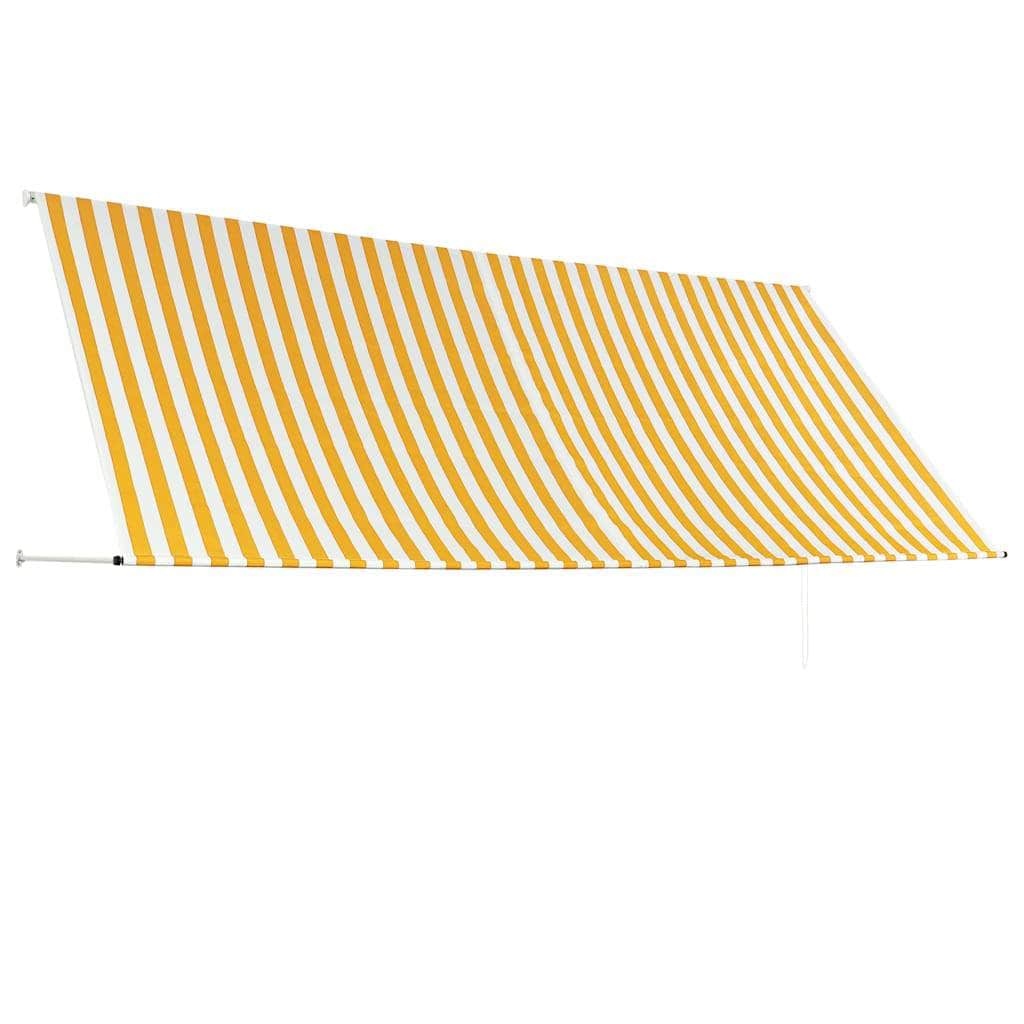 Retractable Awning Yellow and White XXL