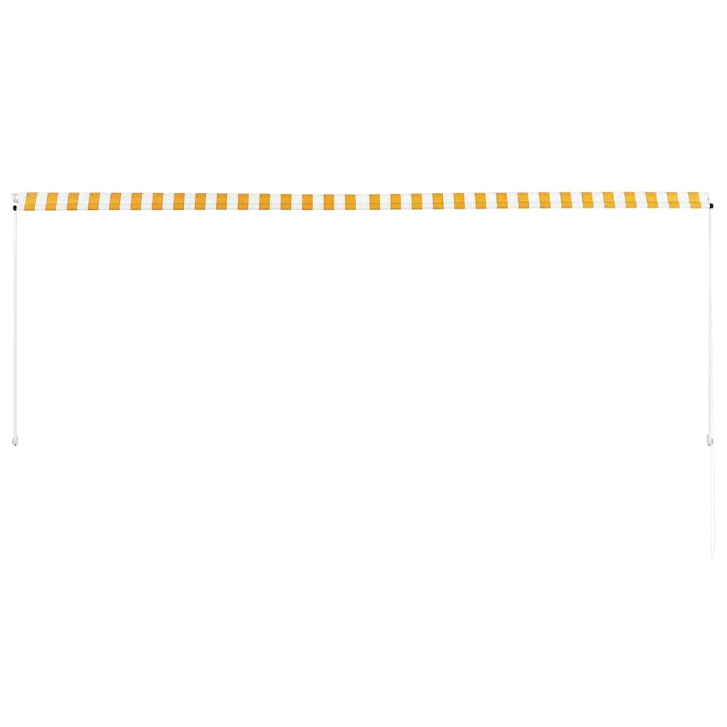 Retractable Awning Yellow and White XXL