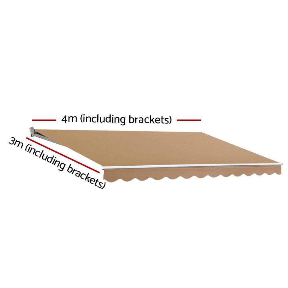 Retractable Folding Arm Awning Manual Sunshade Beige/Pearl Grey