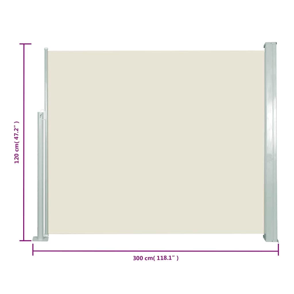 Retractable Side Awning - Cream