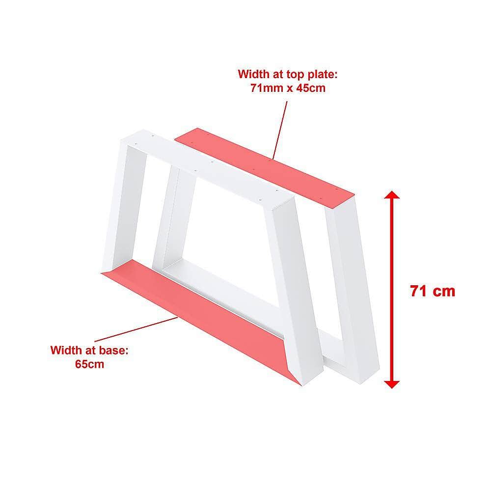 Retro Industrial Trapezium Table Bench - White