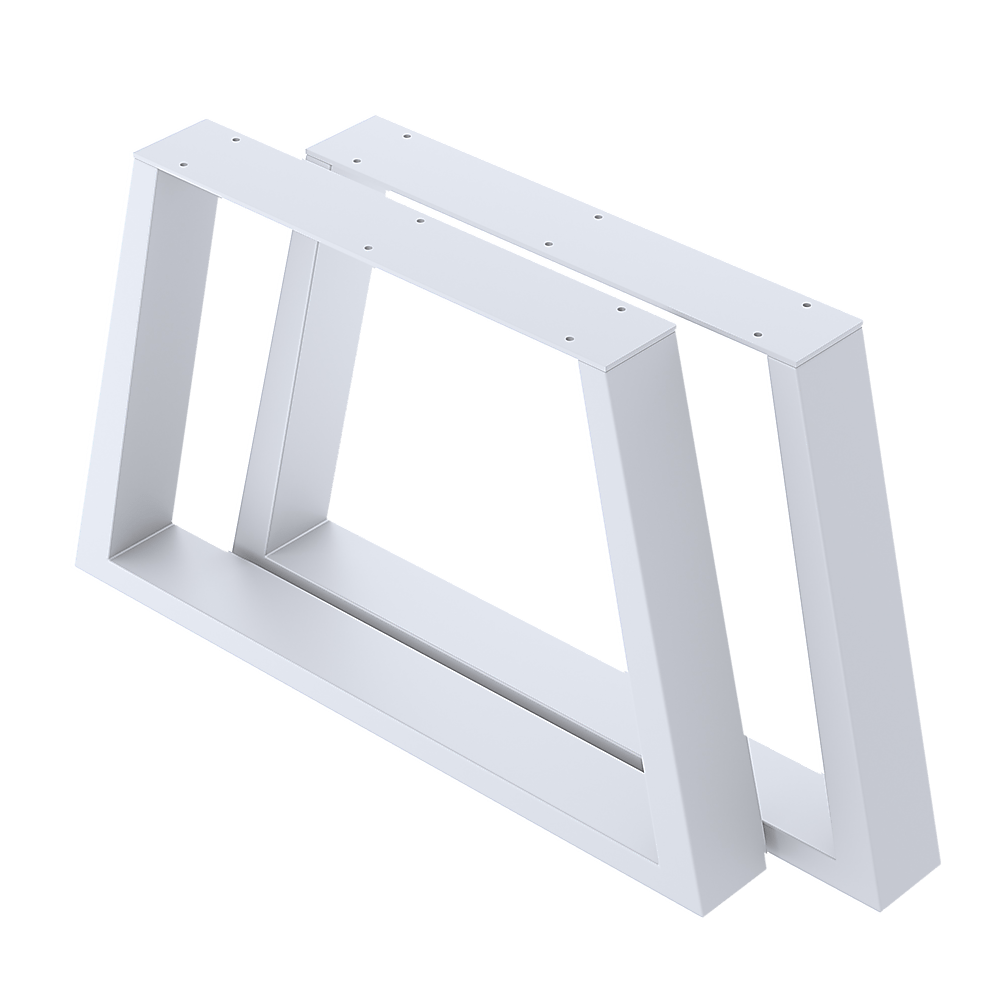 Retro Industrial Trapezium Table Bench - White