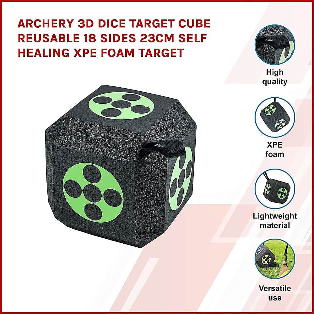 Reusable 18-Sided 3D Archery Dice Target Cube