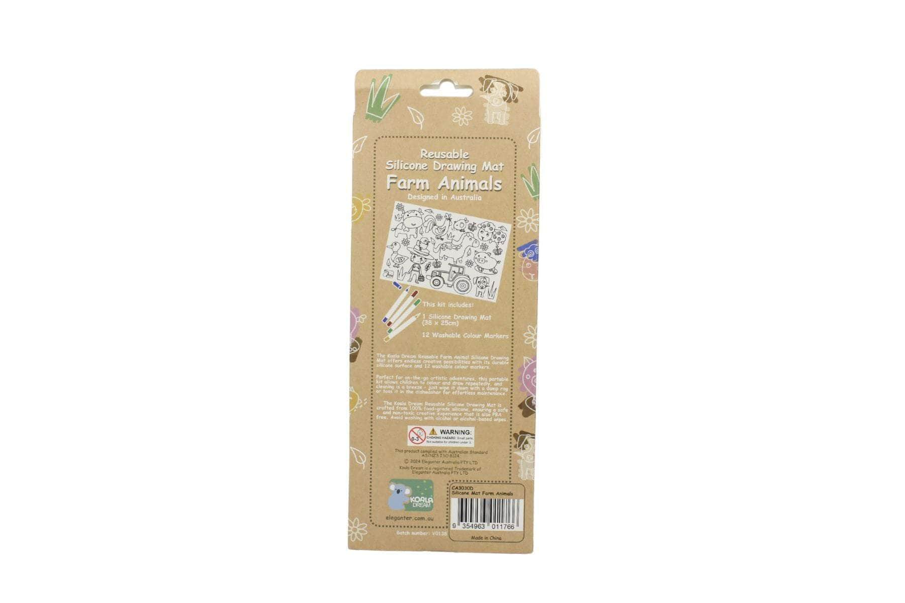 Reusable silicone drawing mat- australian animals