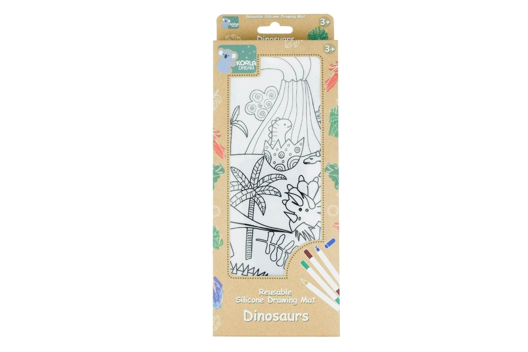 Reusable silicone drawing mat- dinosaurs