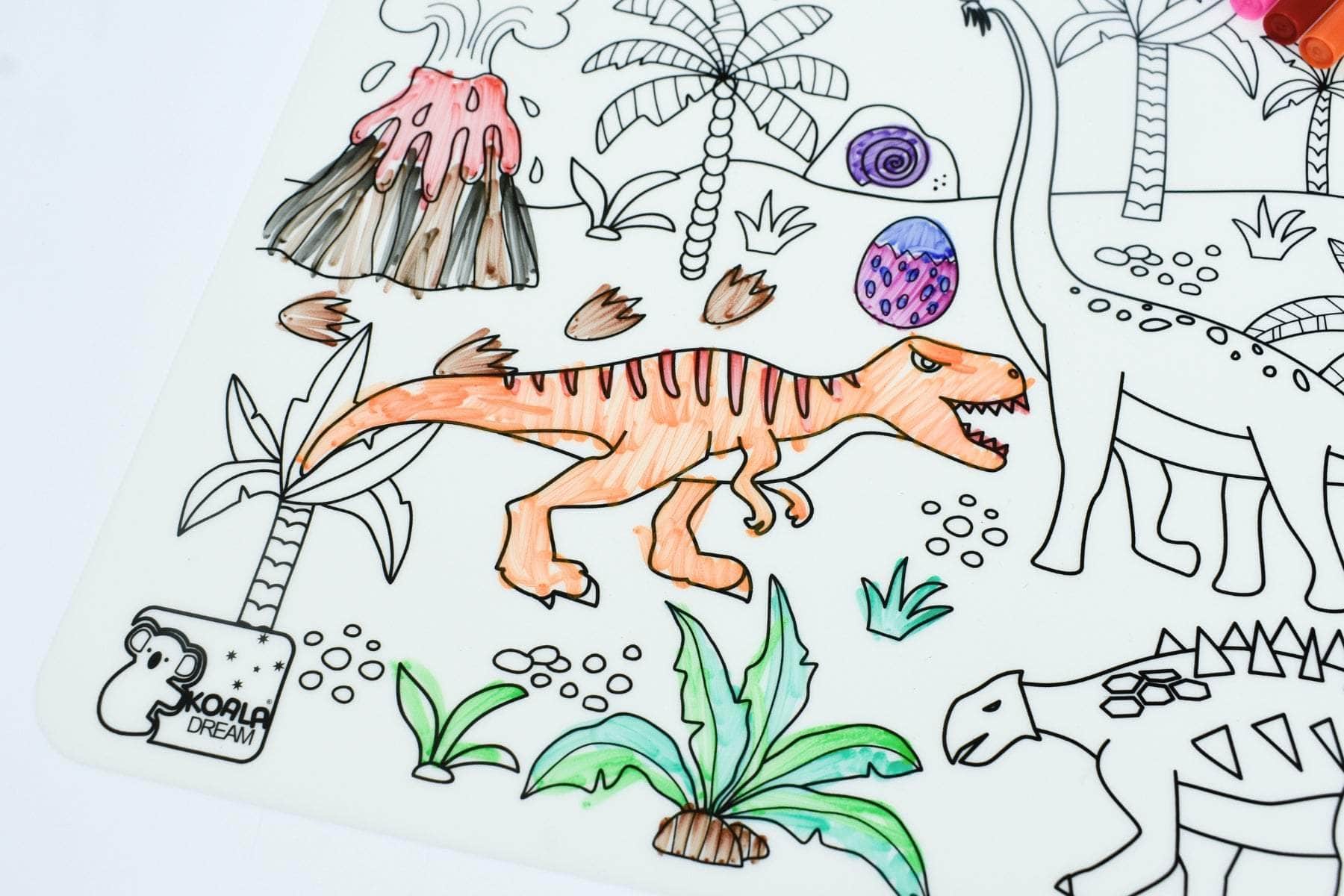 Reusable silicone drawing mat- dinosaurs