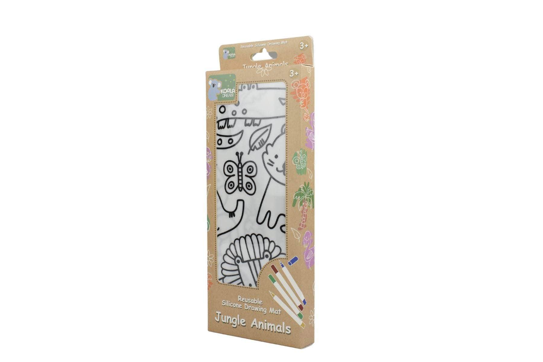 Reusable silicone drawing mat-jungle animals