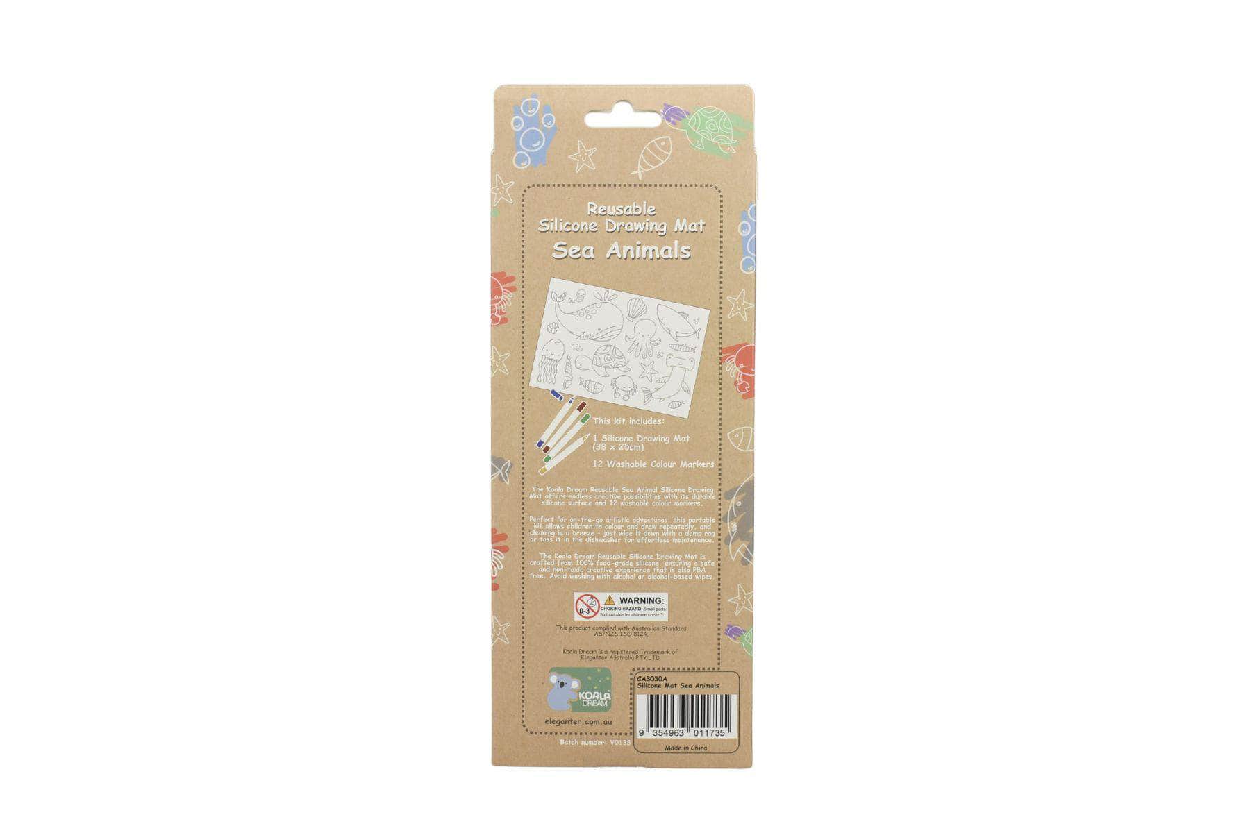 Reusable silicone drawing mat-sea animals
