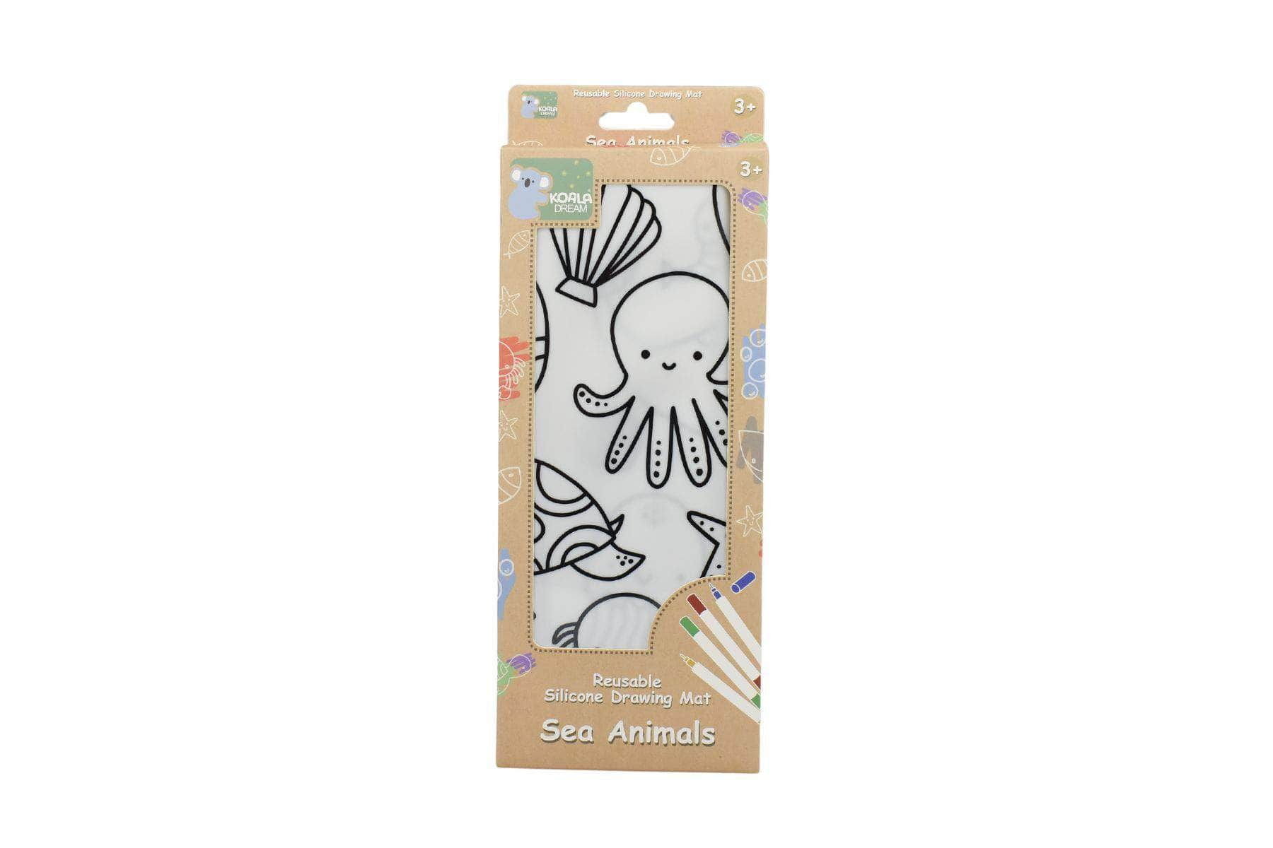 Reusable silicone drawing mat-sea animals