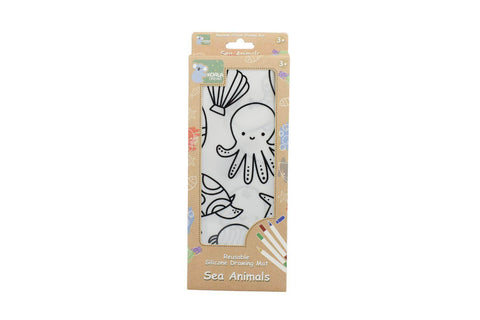 Reusable silicone drawing mat-sea animals